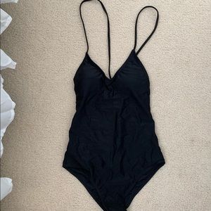 Black one piece bathing suit